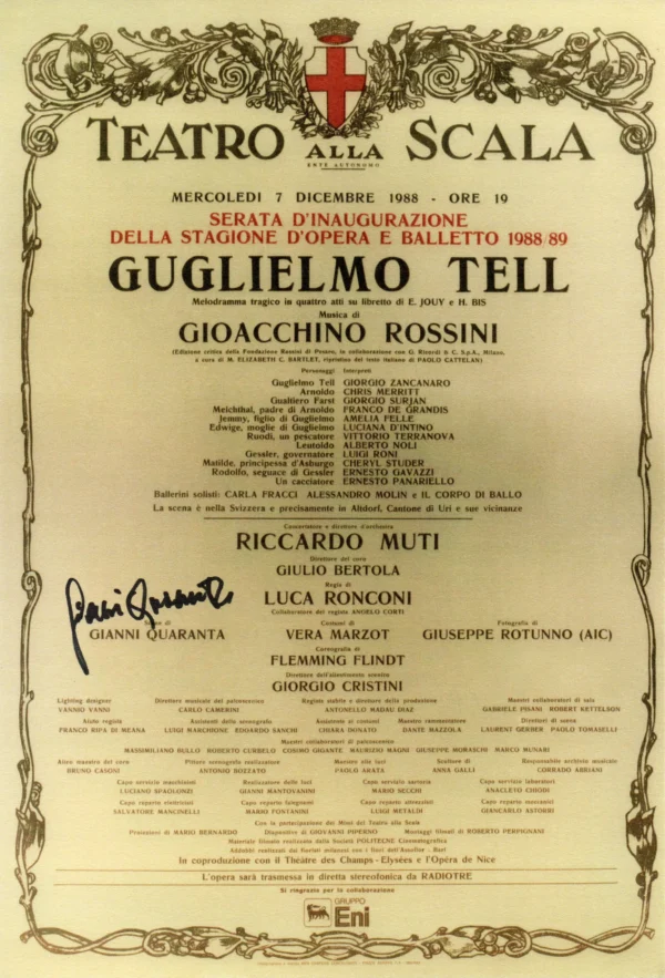 Gianni Quaranta - Signed Theatre Poster Replica