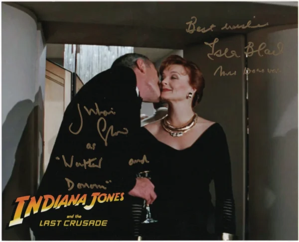 Isla Blair and Julian Glover - Signed Photo - Indiana Jones and the Last Crusade