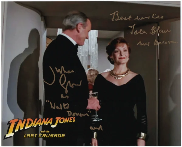 Isla Blair and Julian Glover - Signed Photo - Indiana Jones and the Last Crusade