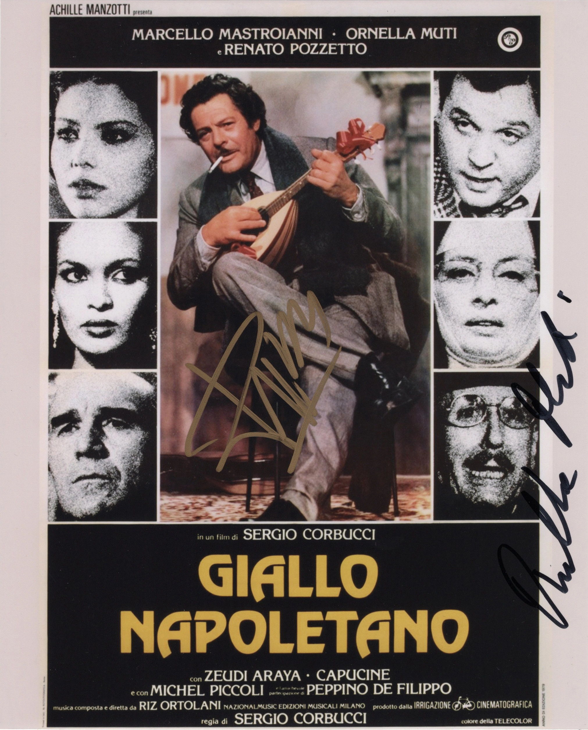 Peppe Barra and Ornella Muti - Signed Photo - Giallo napoletano (Atrocious Tales of Love and Death)
