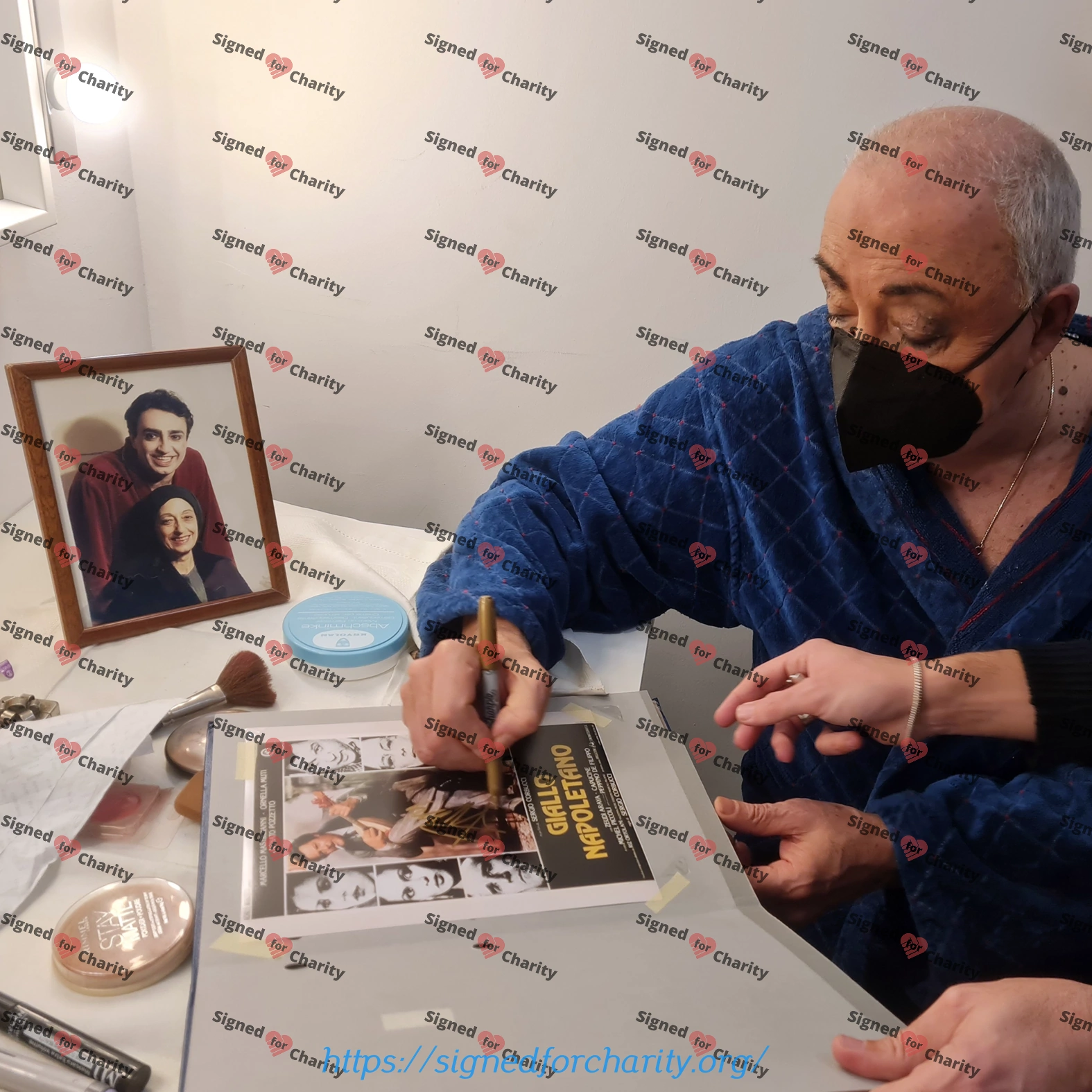 Peppe Barra and Ornella Muti - Signed Photo - Giallo napoletano (Atrocious Tales of Love and Death) - Image 2