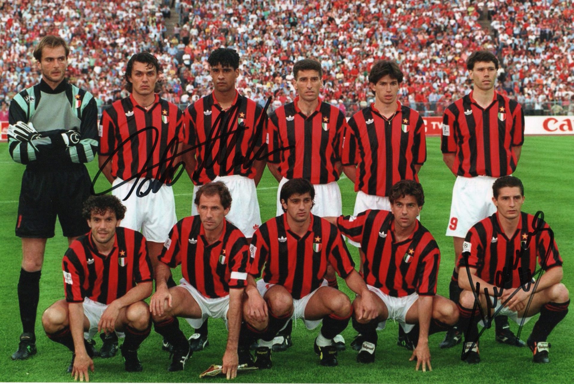Fabio Capello, Paolo Maldini and Daniele Massaro – Signed Photo – Soccer  (A.C. Milan) - SignedForCharity
