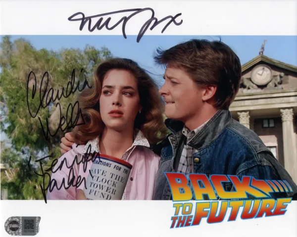 Claudia Wells and Michael J. Fox - Signed Photo - Back to the Future