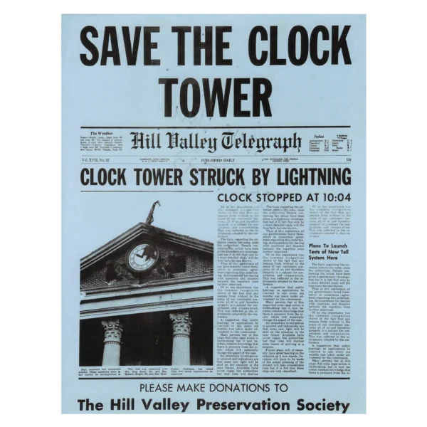 Claudia Wells and Michael J. Fox - Signed Back to The Future Hill Valley Save The Clock Tower Flyer - Image 2