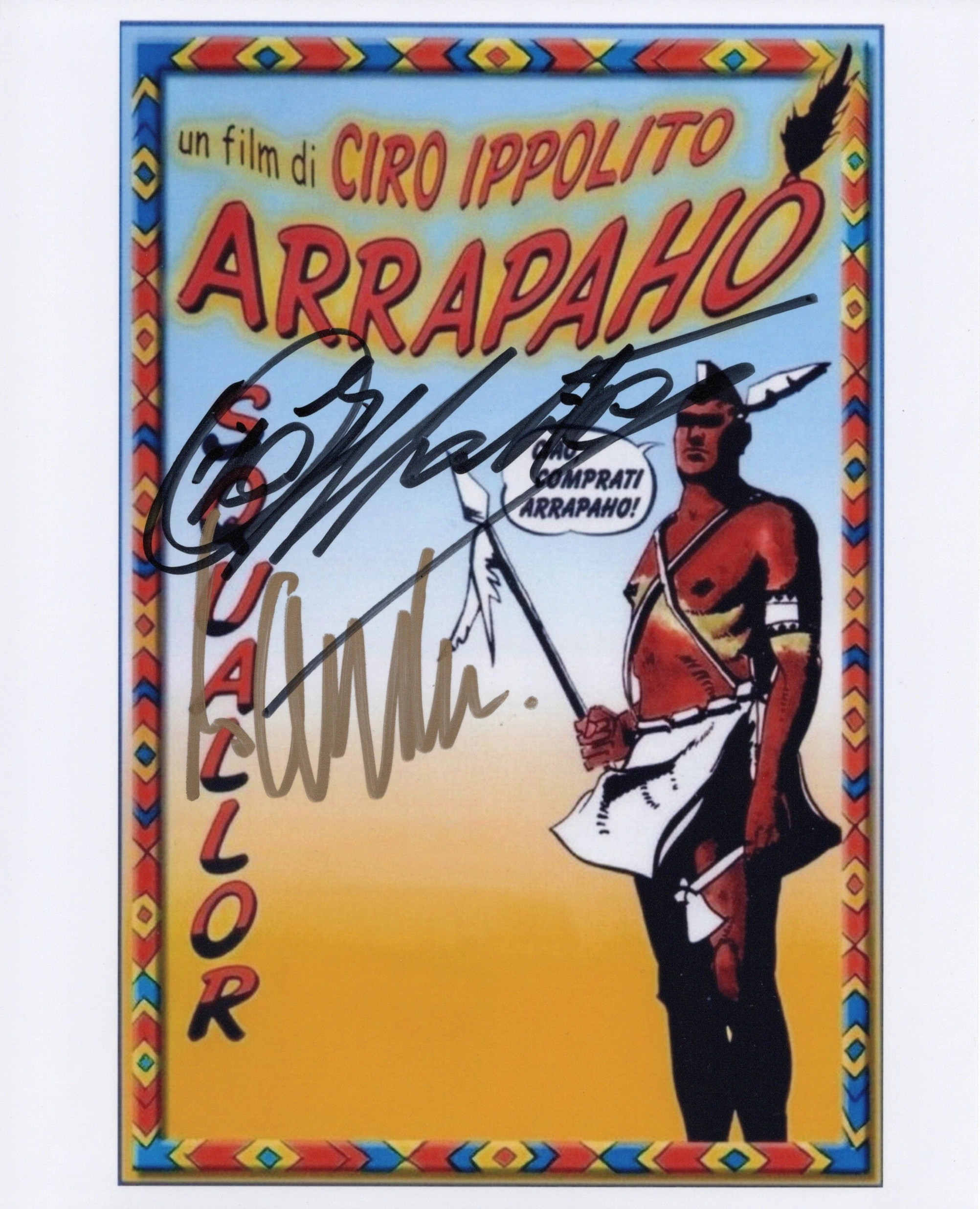 Arrapaho (1984) Dual Signed Photo โ Urs Althaus & Director Ciro Ippolito