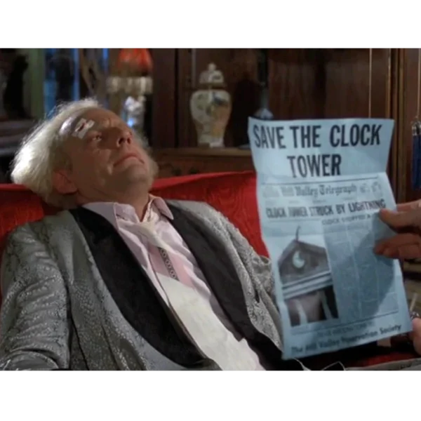 Claudia Wells and Michael J. Fox - Signed Back to The Future Hill Valley Save The Clock Tower Flyer - Image 3