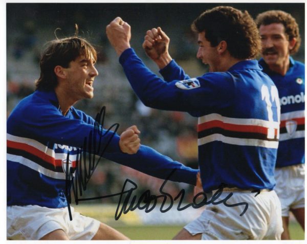 Gianluca Vialli and Roberto Mancini - Signed Photo - Soccer (Sampdoria)