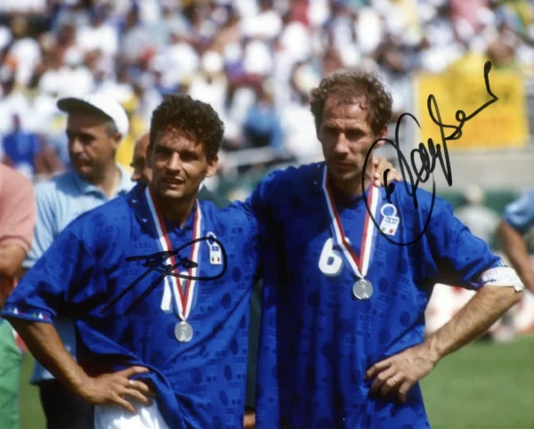 Franco Baresi and Roberto Baggio - Signed Photo - Soccer (Italian National Football Team)