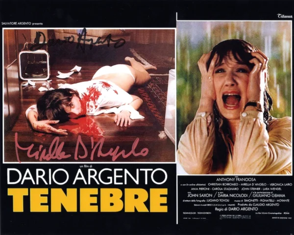 Mirella D'Angelo and Dario Argento - Signed Photo - Tenebre