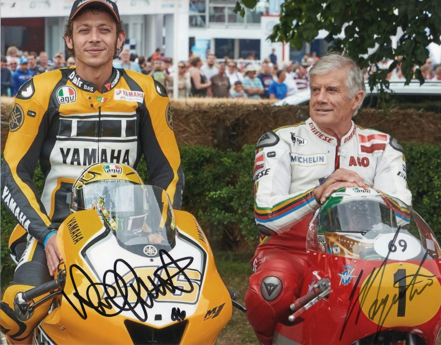 Giacomo Agostini and Valentino Rossi - Signed Photo - Motorcycle Riders 