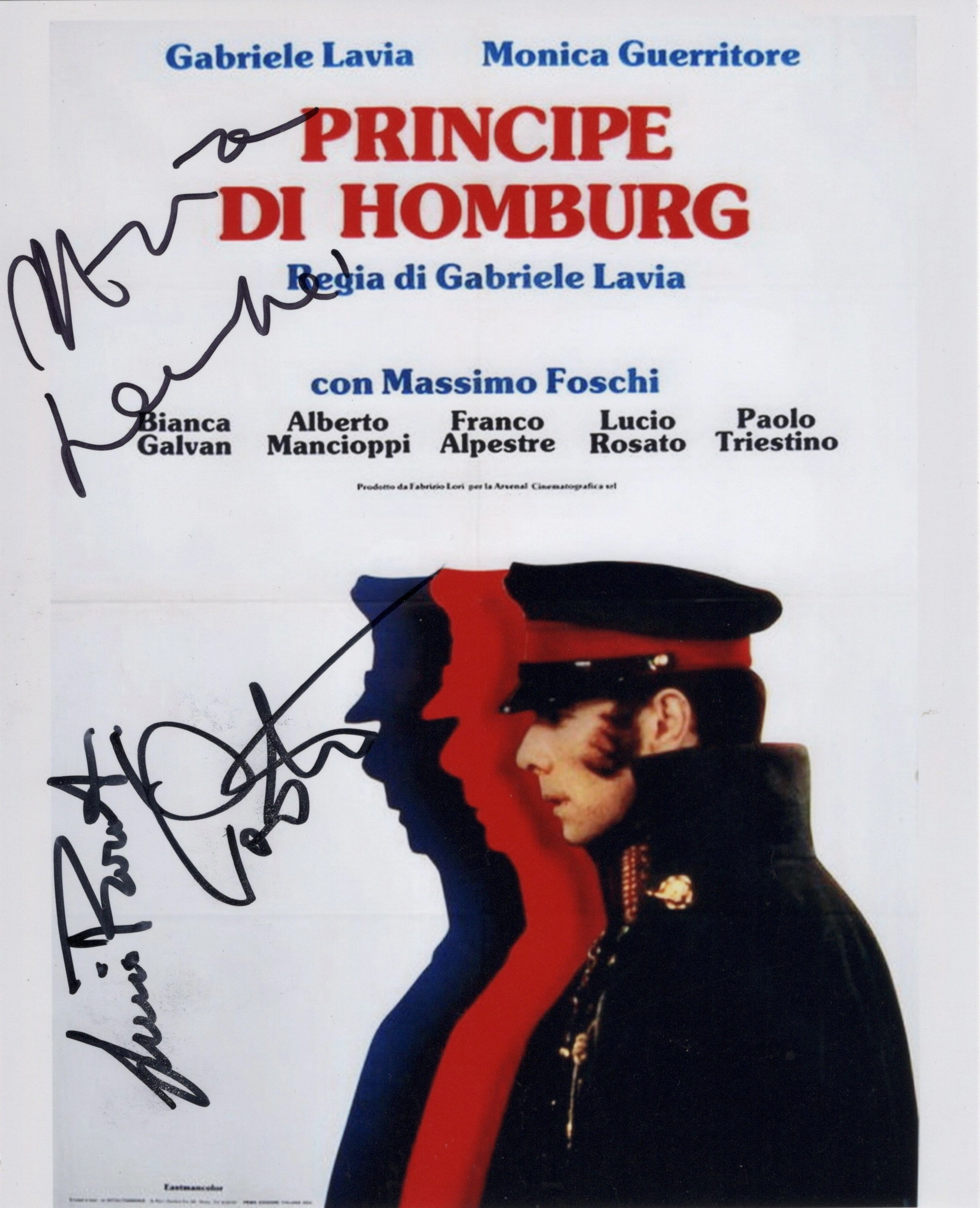 Lucio Rosato, Paolo Triestino and Monica Guerritore - Signed Photo - Principe di Homburg