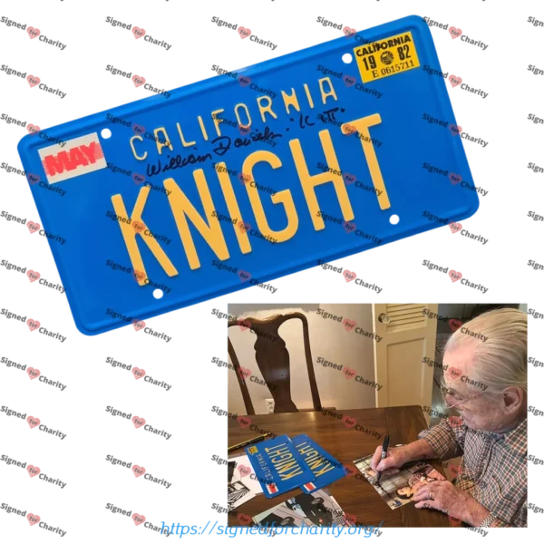 William Daniels - Hand Signed KITT Knight Rider License Plate