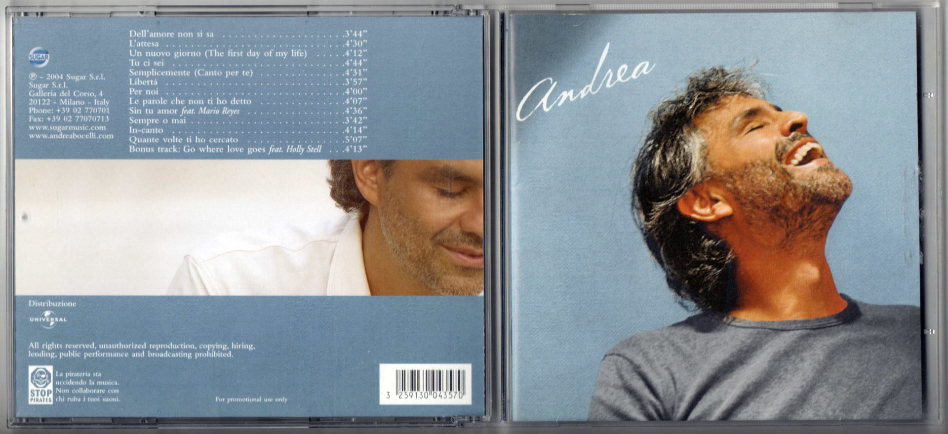 Lot 3 Andrea Bocelli CD's ~ Viaggio Italiano, Sacred Arias, The Opera Album  Aria