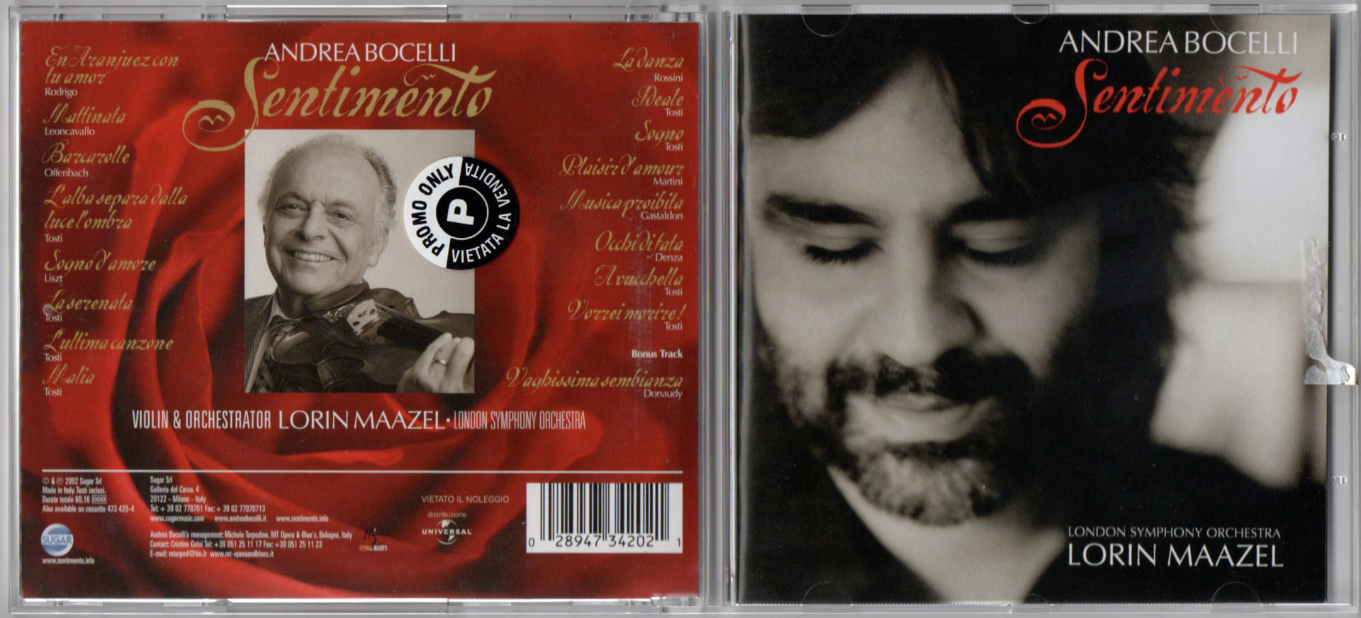 Andrea Bocelli – Signed Album (Cd) – Andrea - SignedForCharity