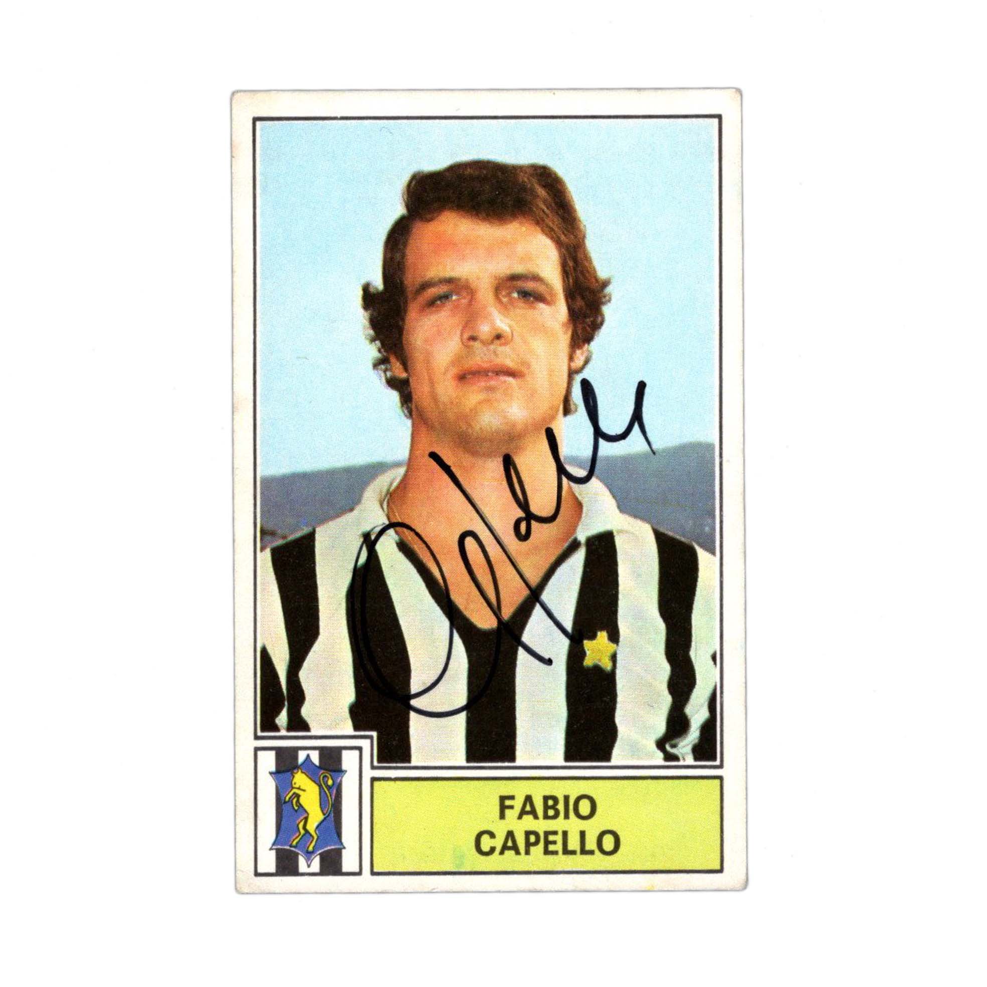 Fabio Capello - Autographed Soccer Sticker Card - Panini A.S. Roma 2001-2002