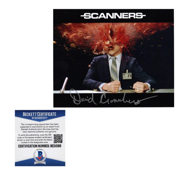 David Cronenberg - Signed Photo - Scanners (1981) BAS COA