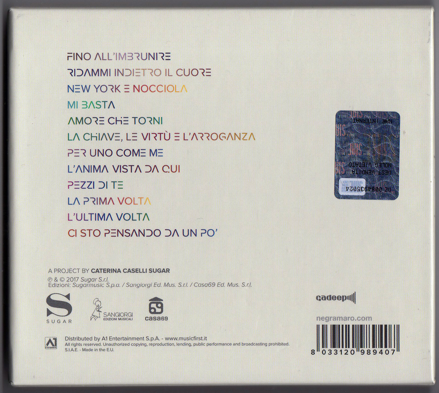 Negramaro- Signed Album (CD) – Amore Che Torni - SignedForCharity