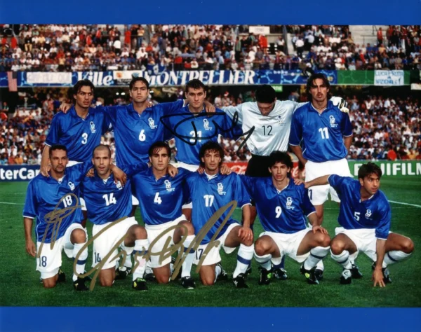 Luigi Di Biagio, Christian Vieri and Roberto Baggio – Signed Photo – Soccer (Italy National Football Team)