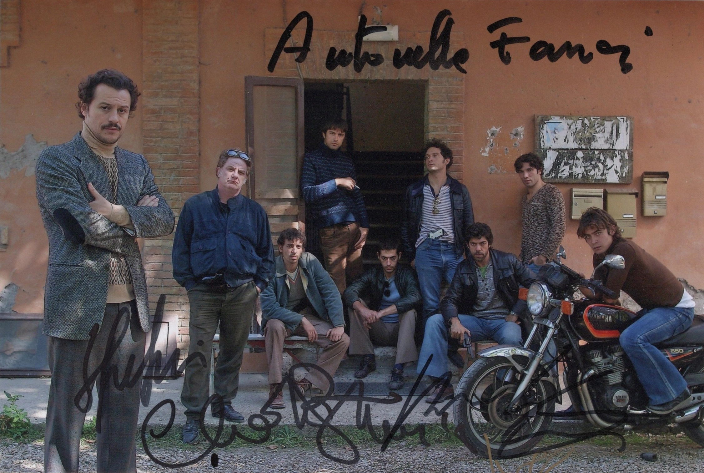 Fassari, Scamarcio, Santamaria & Accorsi - Quadruple Signed Photoo - Romanzo Criminale