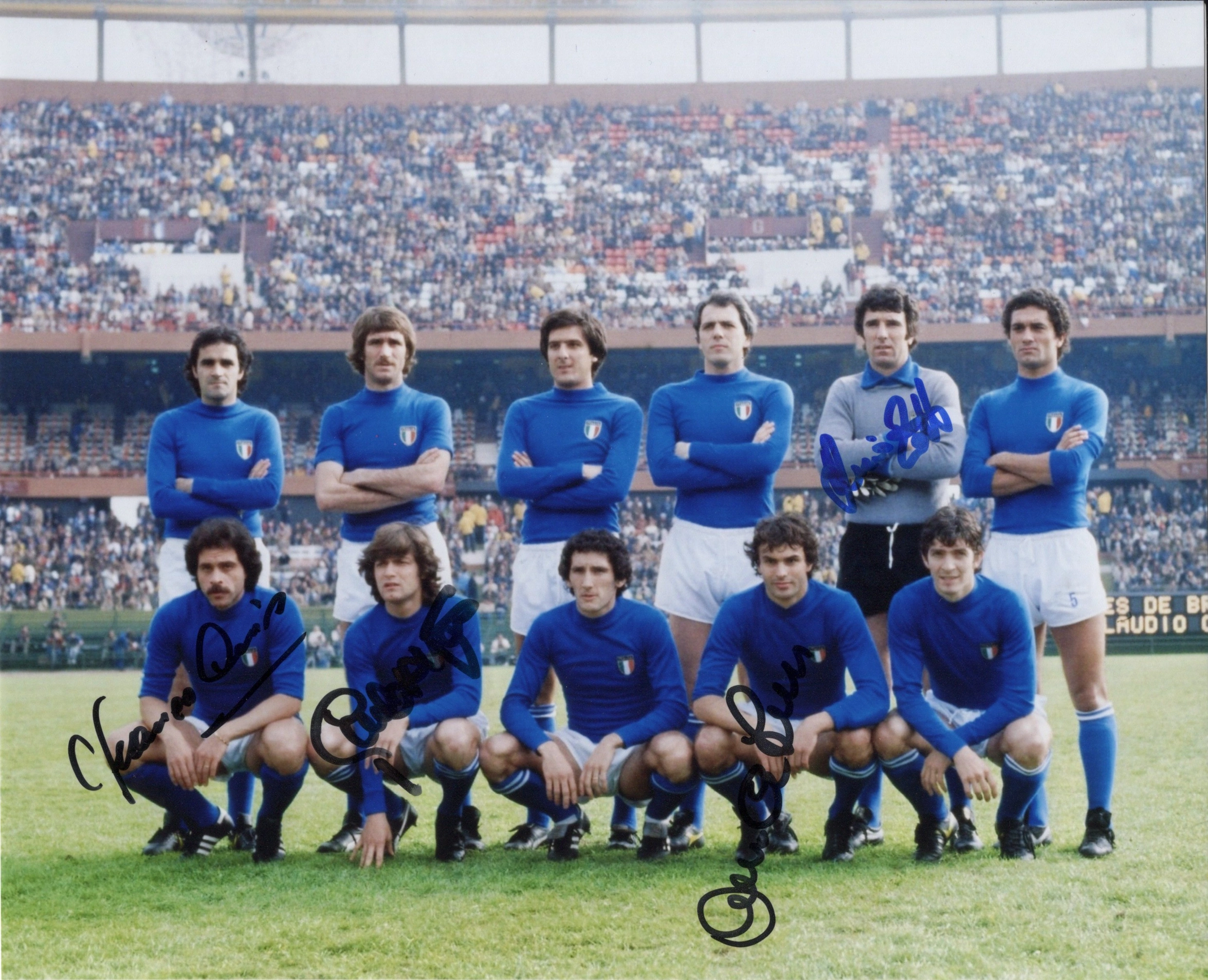Antonio Cabrini, Dino Zoff, Franco Causio and Giancarlo Antognoni - Signed Photo - Soccer (Italy National Football Team)