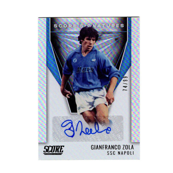 Gianfranco Zola - Panini 2021-22 Score Serie A Signatures Numbered 74/99 Soccer Sticker Card - SSC Napoli