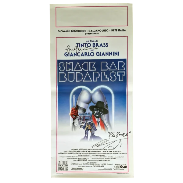 Giorgio Tirabassi and Giancarlo Giannini - Signed Poster - Snack Bar Budapest (1988)