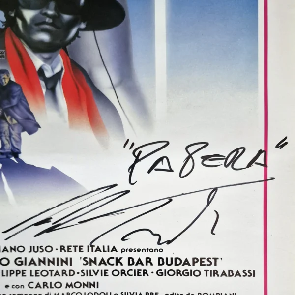 Giorgio Tirabassi and Giancarlo Giannini - Signed Poster - Snack Bar Budapest (1988) - Image 5