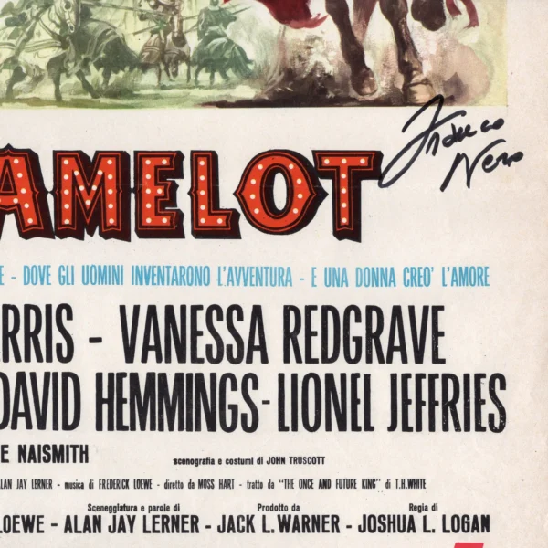 Franco Nero - Signed Poster - Camelot (1968) - Image 3