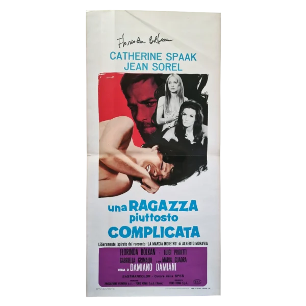 Florinda Bolkan - Signed Poster - Una ragazza piuttosto complicata (1969)