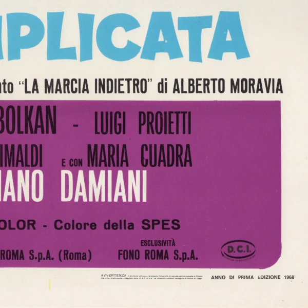 Florinda Bolkan - Signed Poster - Una ragazza piuttosto complicata (1969) - Image 3