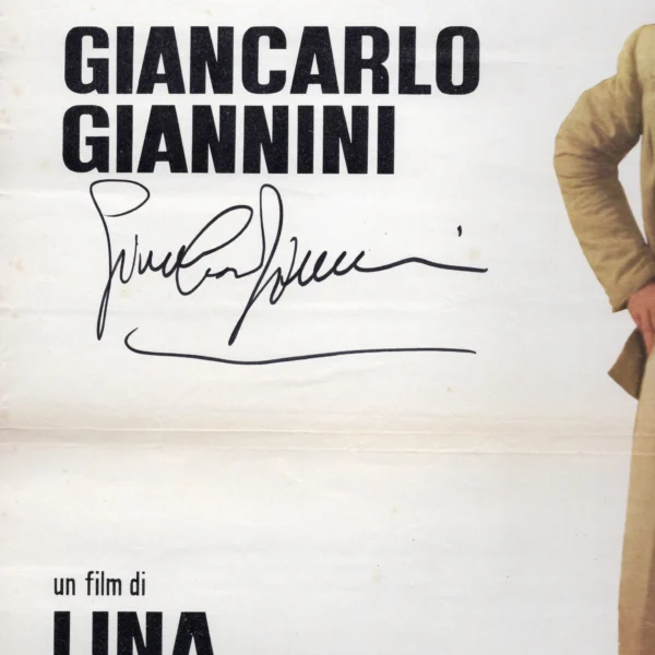 Giancarlo Giannini and Lina Wertmüller - Signed Poster - Pasqualino Settebellezze (1975) - Image 2