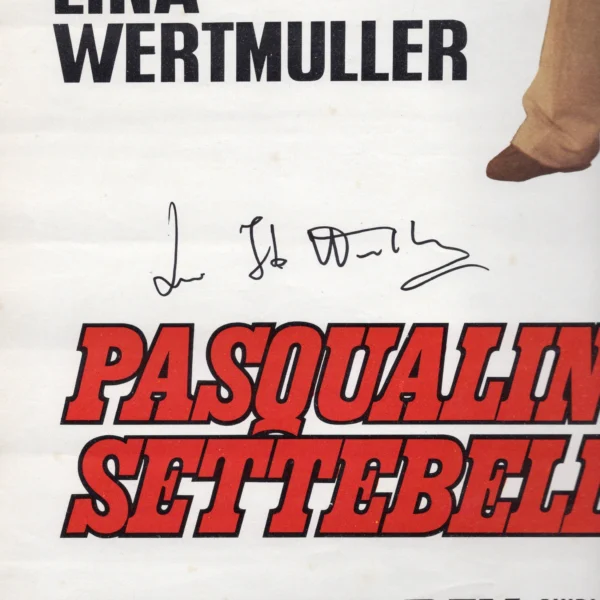 Giancarlo Giannini and Lina Wertmüller - Signed Poster - Pasqualino Settebellezze (1975) - Image 3