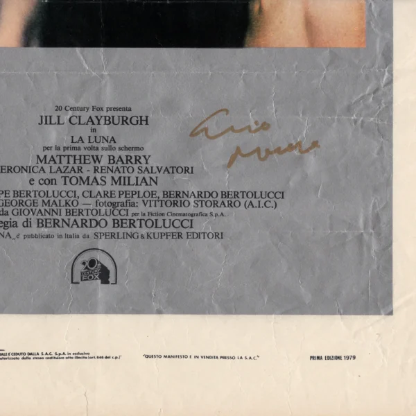 Ennio Morricone and Vittorio Storaro - Signed Poster - La luna (1979) - Image 5