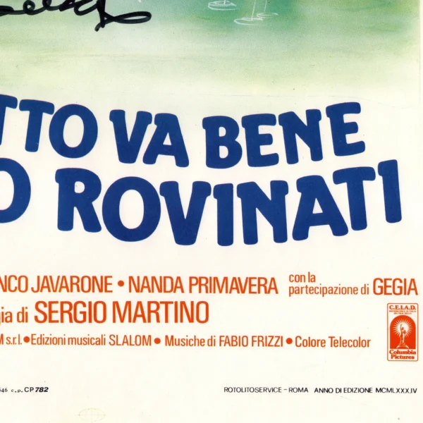 Andrea Roncato - Signed Poster - Se tutto va bene siamo rovinati (1984) - Image 3