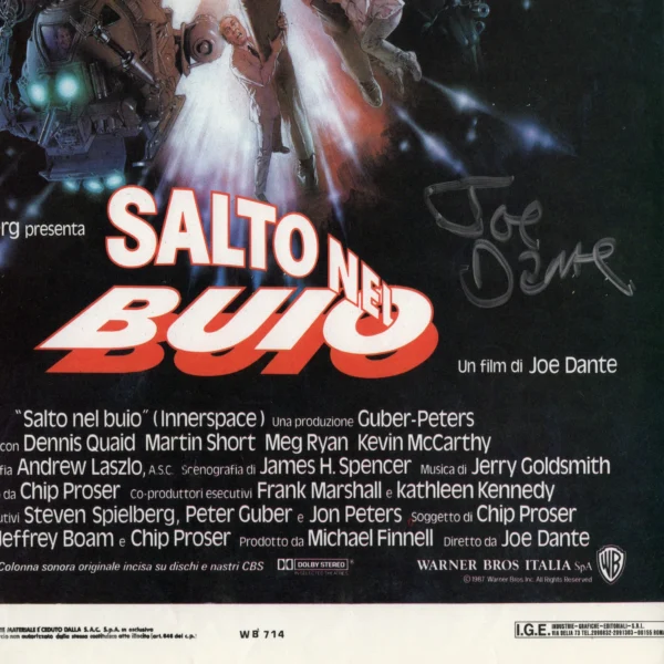 Joe Dante - Signed Poster - Salto nel buio (1987) - Image 2