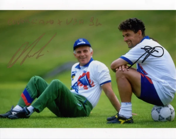 Arrigo Sacchi and Roberto Baggio - Signed Photo - Soccer (Italy National Football Team)