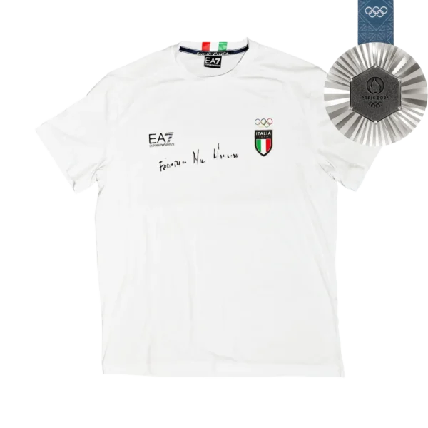 Federico Nilo Maldini - Signed Emporio Armani T-Shirt - Paris Olympics 2024 (Italian National Team)