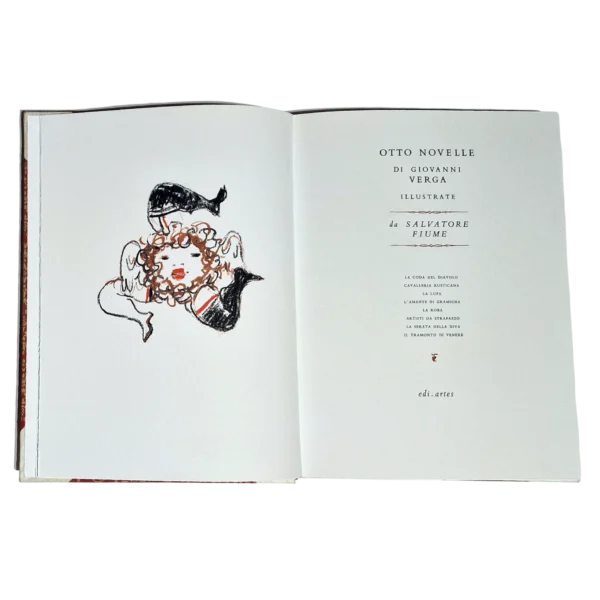 Salvatore Fiume - Signed Book - Fiume illustra Verga - Otto novelle illustrate - Image 4