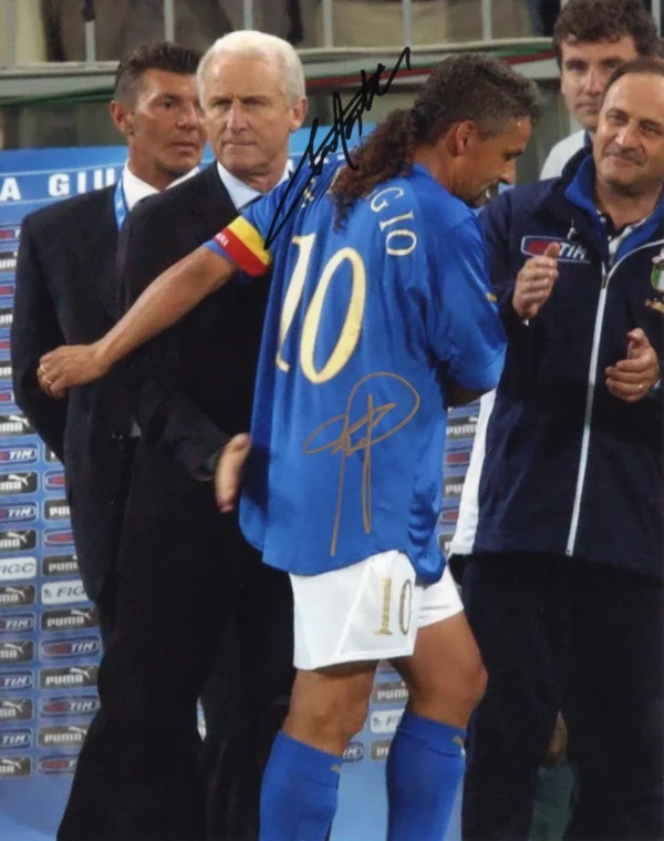 Giovanni Trapattoni and Roberto Baggio - Signed Photo - Soccer (Italy National Football Team)