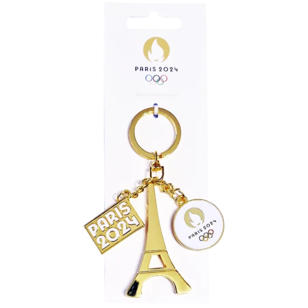 Paris 2024 Olympics Gold Metal Keyrings Official