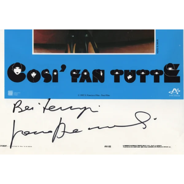 Franco Branciaroli - Signed Poster - Così fan tutte (1992) - Image 3