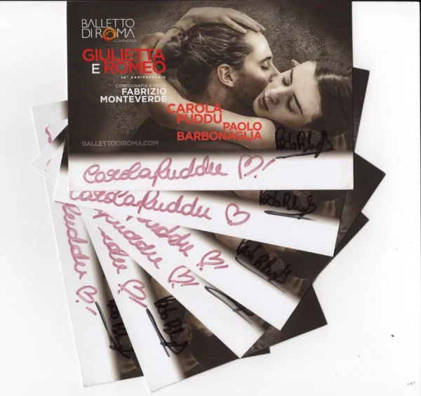 Carola Puddu and Paolo Barbonaglia - Signed Official Postcard - Giulietta e Romeo Tour 2022 - Image 3