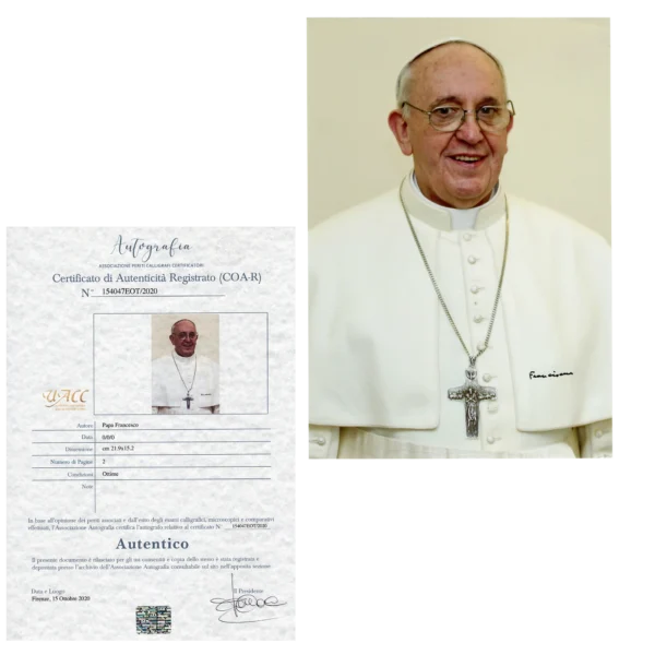 Papa Francesco Jorge Mario Bergoglio - Signed Official Photo - Autografia COA