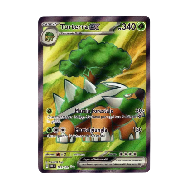 Torterra ex Rara Segreta Foil IT 185/162 Scarlatto e Violetto Cronoforze Pokémon Card ITA