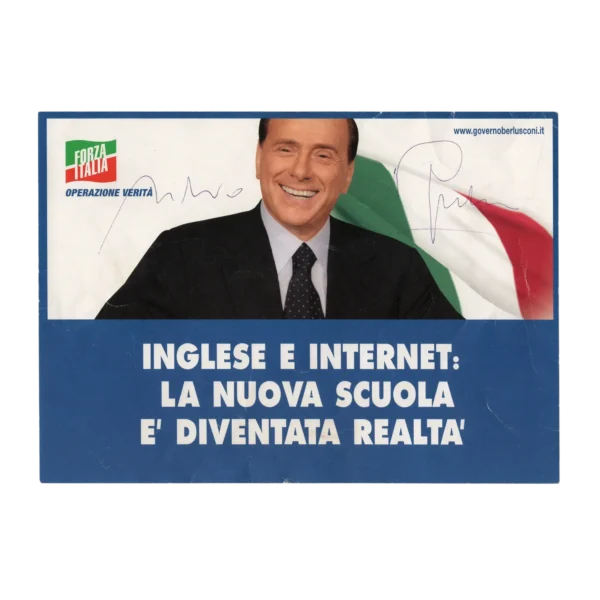 Silvio Berlusconi - Signed Flyer - Italian Politician