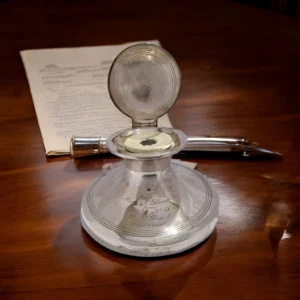 Edwardian Sterling Silver Inkwell