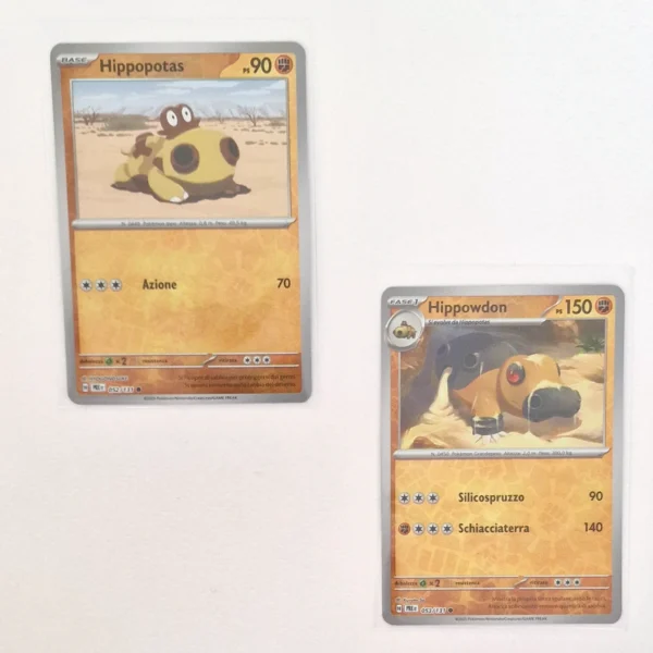 Pokemon Card Evoluzioni Prismatiche 052 e 0053 -131 Hippopotas Hippowdon Reverse (Mint) ITA