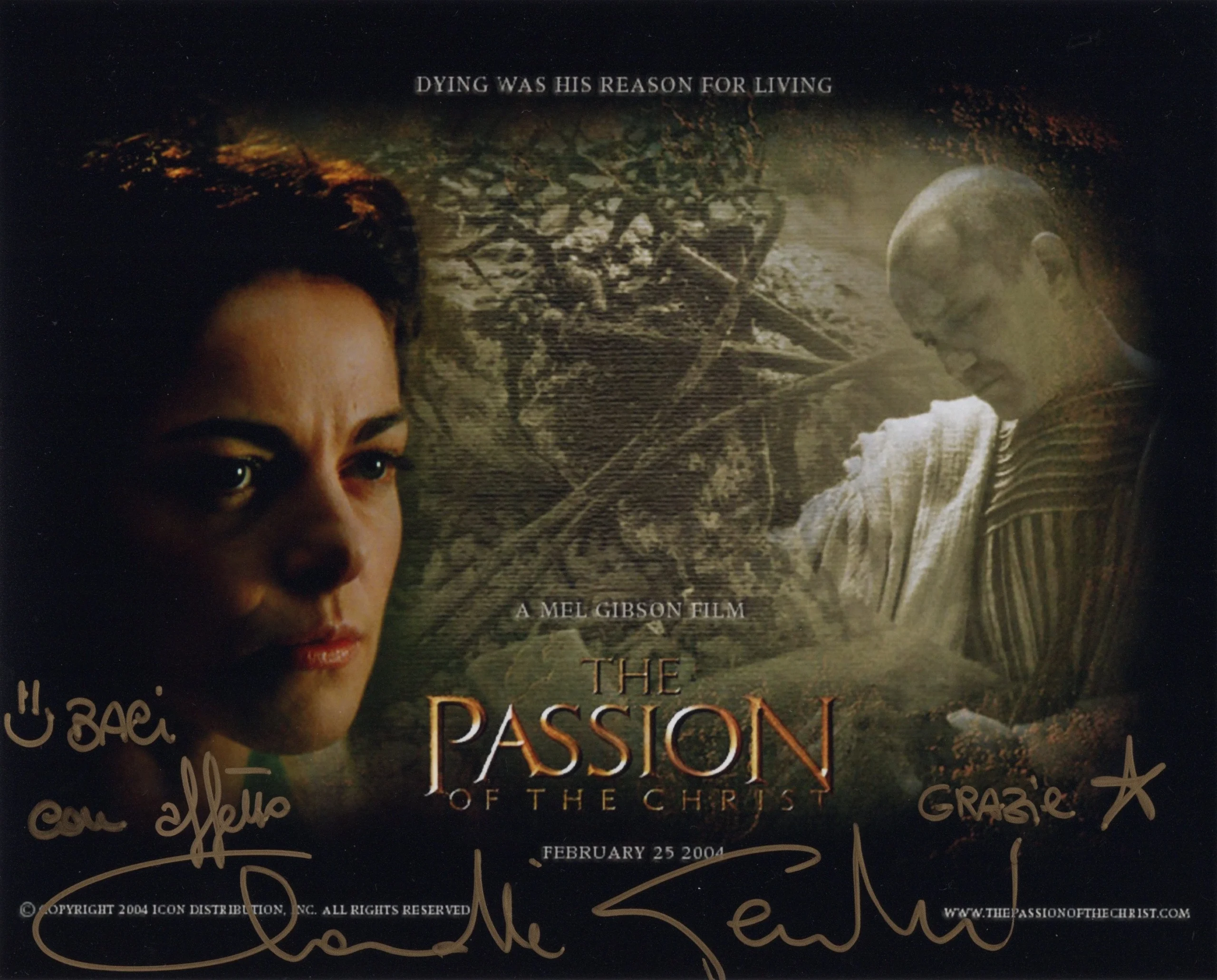 Claudia Gerini - Signed Photo - The Passion of the Christ
