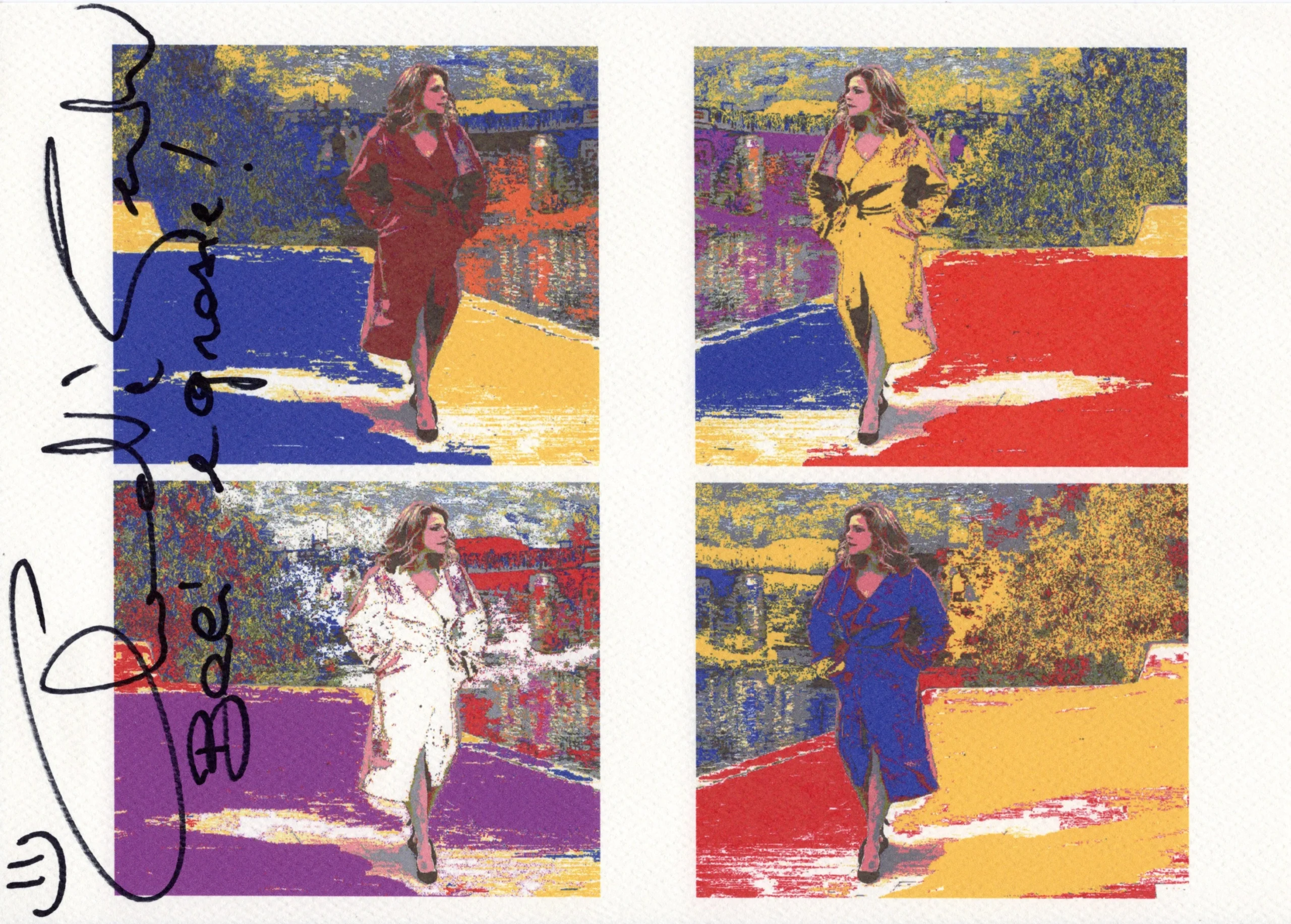 Claudia Gerini Signed Pop Art Print - Unique Artwork by the Italian Actress