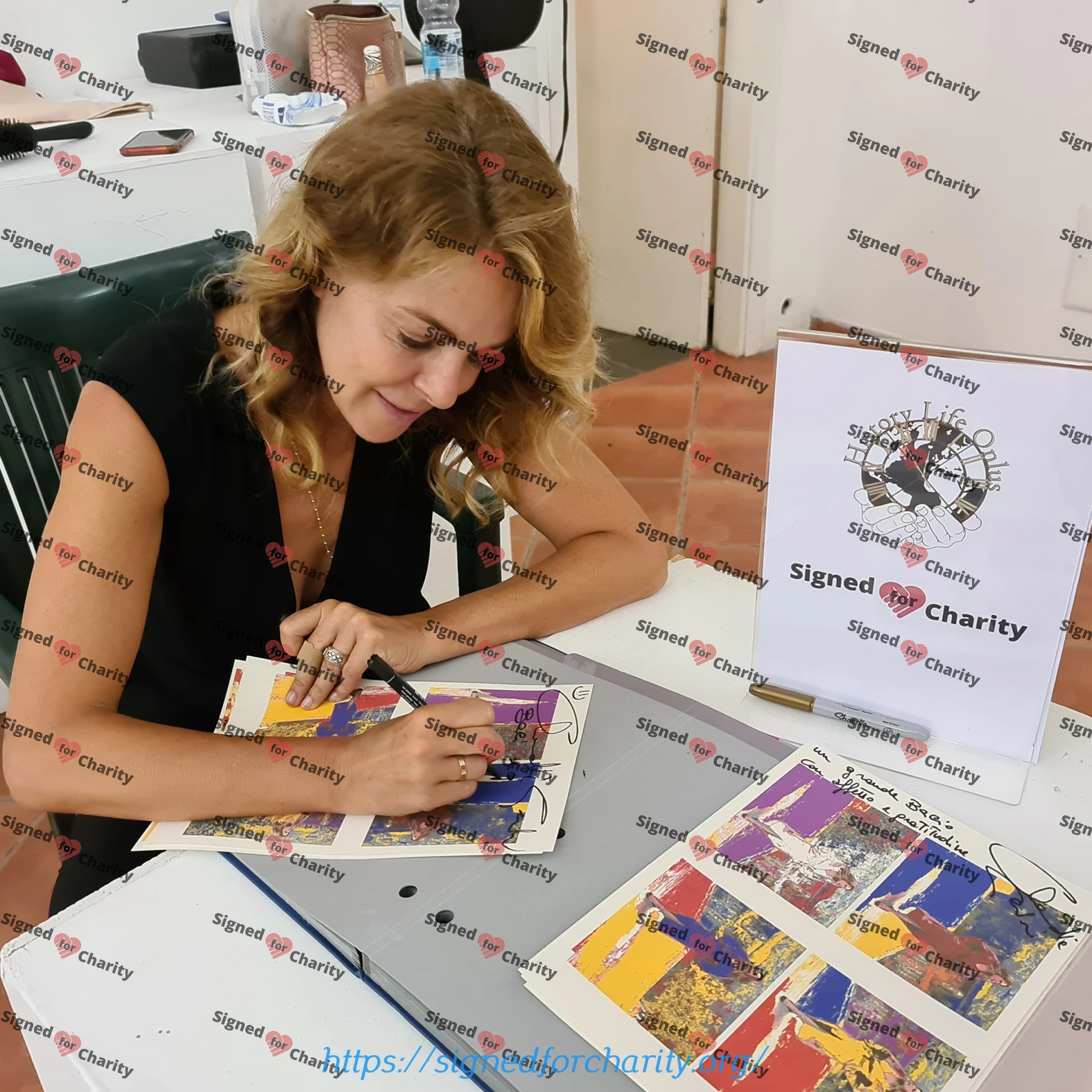 Claudia Gerini Signed Pop Art Print - Unique Artwork by the Italian Actress - Image 2